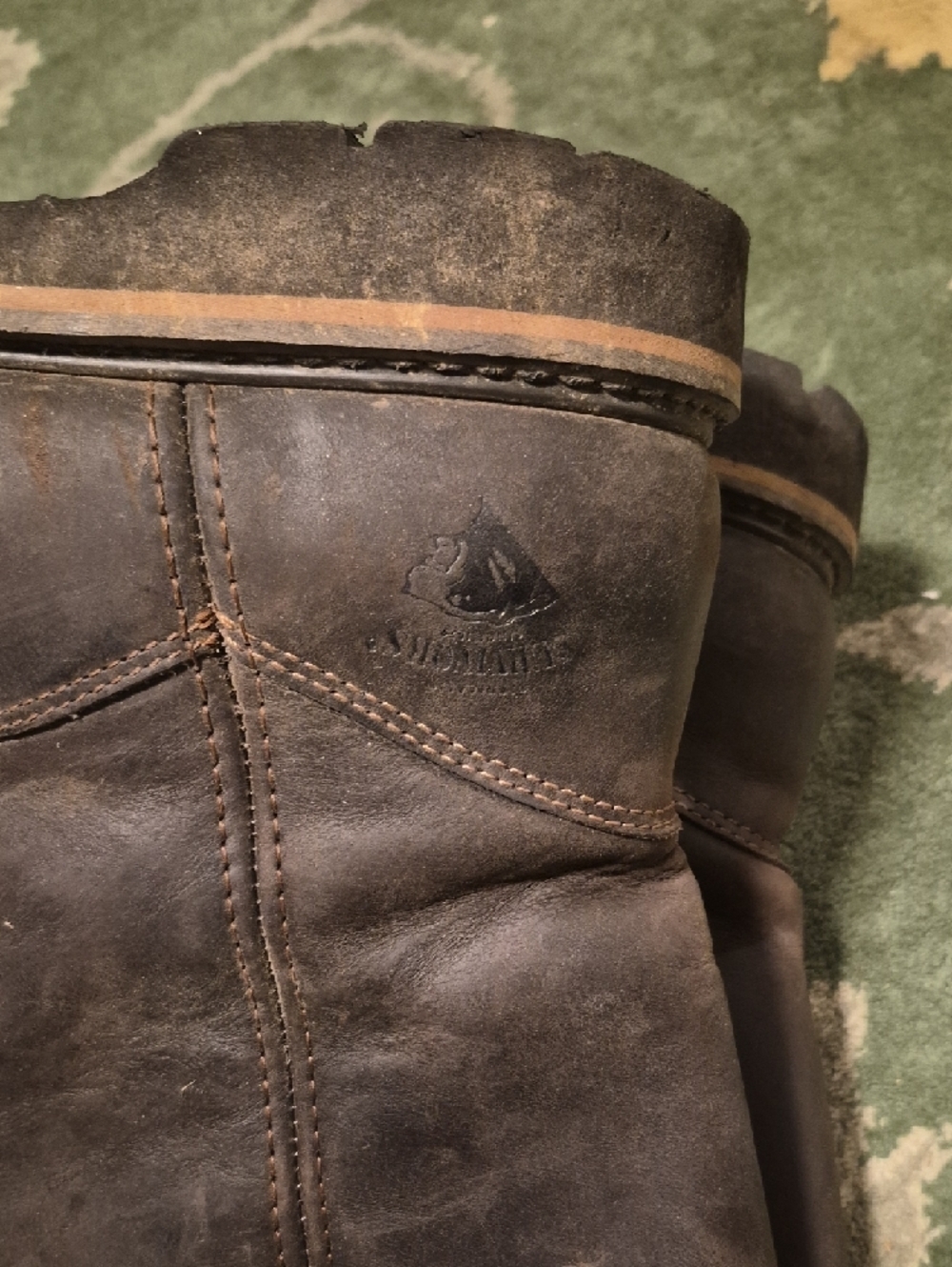 Men's Brown Leather Pull-On Work Boots - Picture 6 of 14